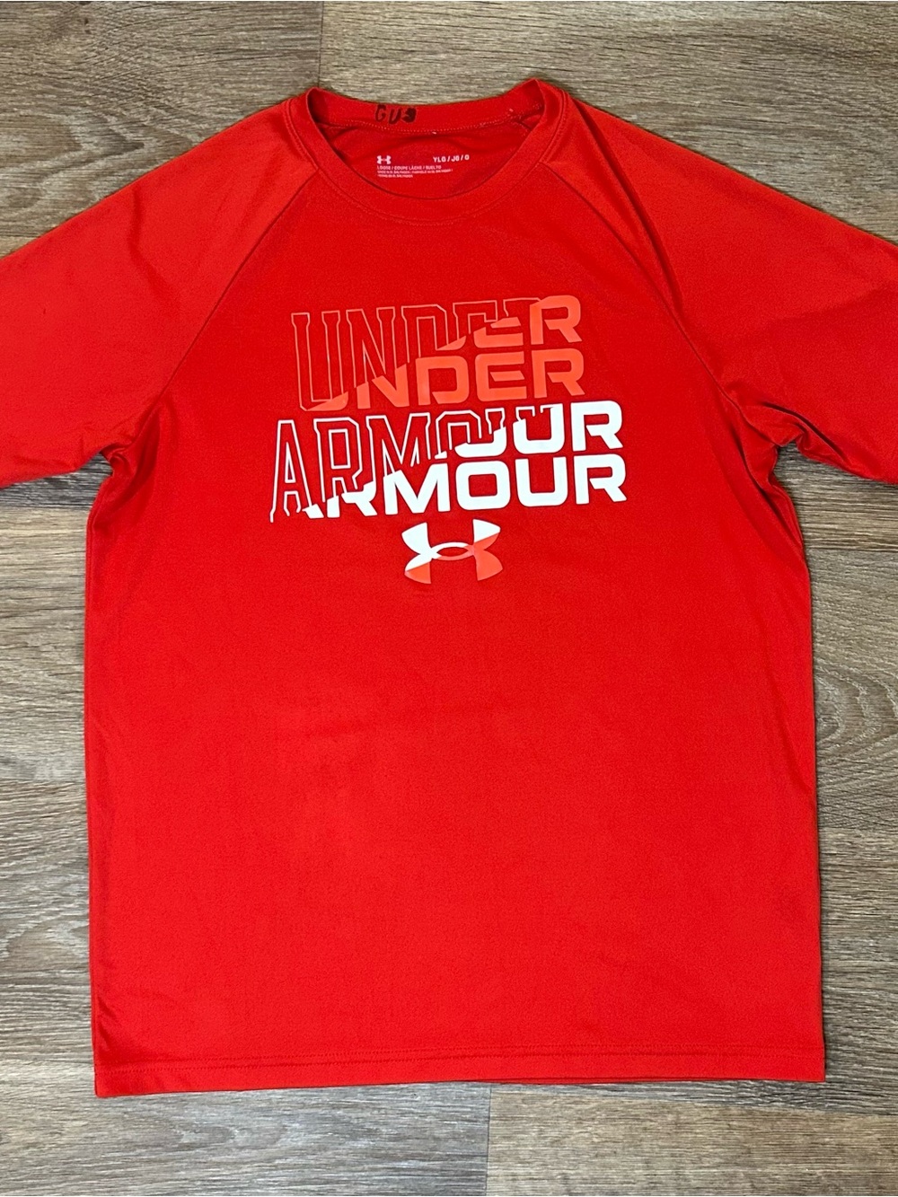 Under Armour Boys T-Shirt Graphic Tee Red Size Youth Large YLG Loose Fit